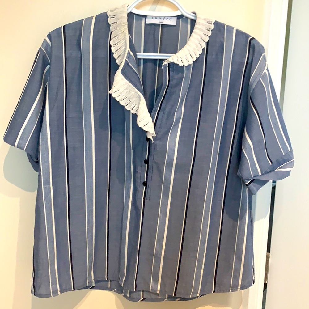 Sandro shirt with lace collar